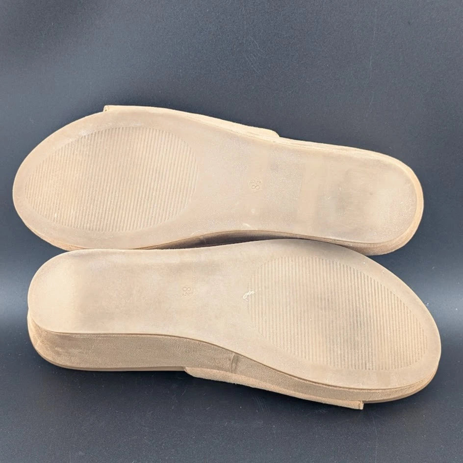 Carlos Santana Delphina Khaki Faux Suede Mules Size 8.5 Excellent Pre-own SoleComfort.shoes