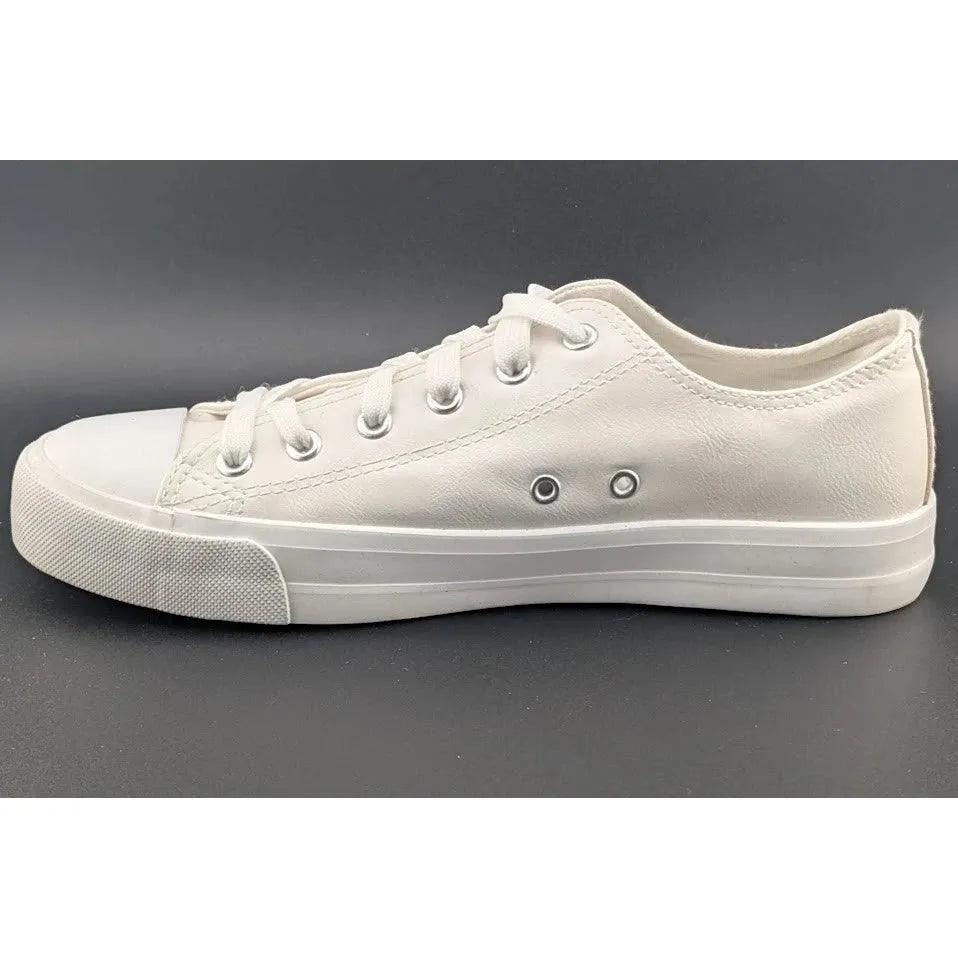 Pre-owned Women's Size 9 White Tennis Shoes Faux Leather Sneakers Casual Walking Women's SoleComfort.shoes