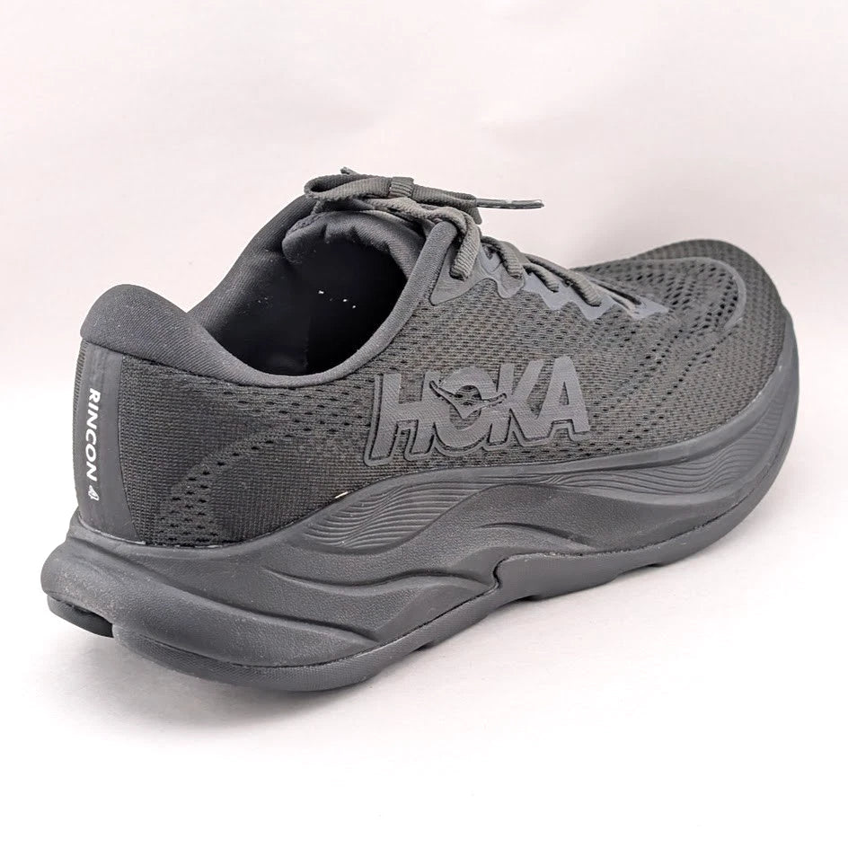 Hoka Rincon 4 Men's Size 9D / Women's Size 10.5W STK 1155130 Black on Black SoleComfort.shoes