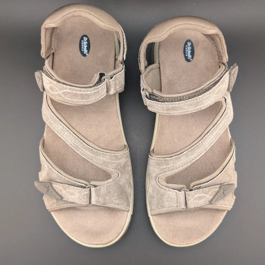 Dr Scholls Women's 7M Adelle Strap Sporty Slingback Sandal in Malt Taupe NIB SoleComfort.shoes