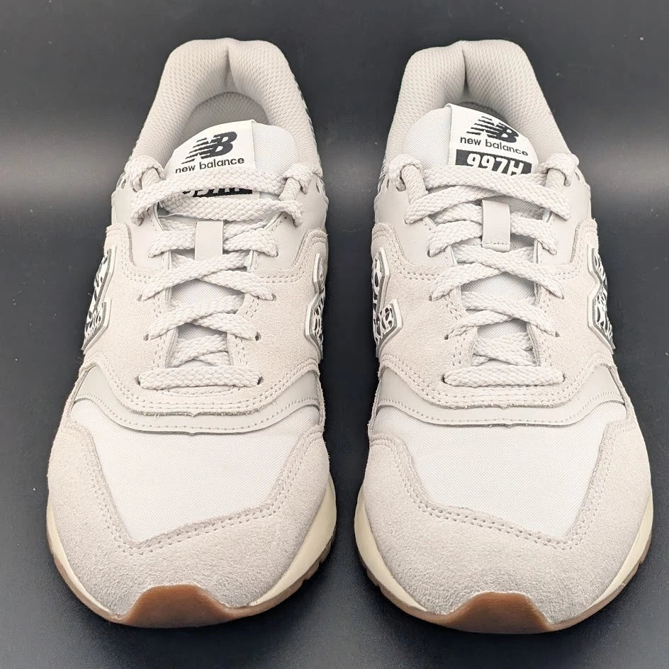 Women's Sz 8.5 New Balance 997H Sneaker Gray/White Leather/Textile Leopard Print SoleComfort.shoes