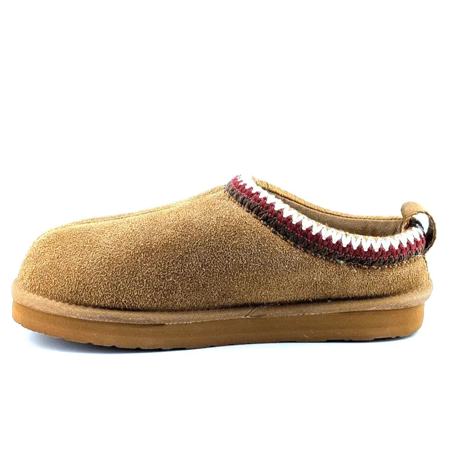 Fitory Size 8 Tan Suede Platform Booties with Faux Fur and embroidered collar Fitory