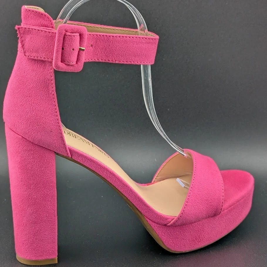 DREAM PAIRS Womens Sz 8 HI-LO Sexy High Heel Platform Pump Sandal Hot Pink SoleComfort.shoes