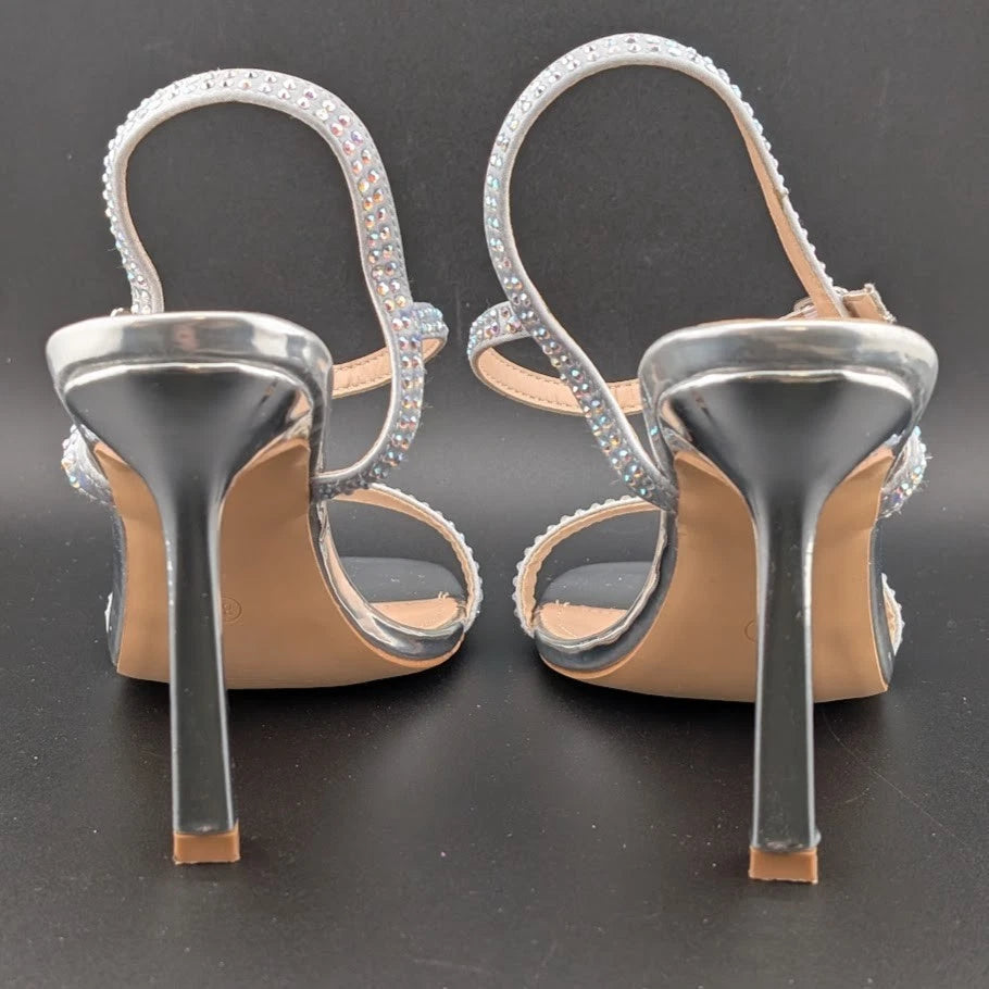 Women's Size 8.5 Stiletto High Heels Square Open Toe Sandal w/ Ankle Strap-Sexy! SoleComfort.shoes