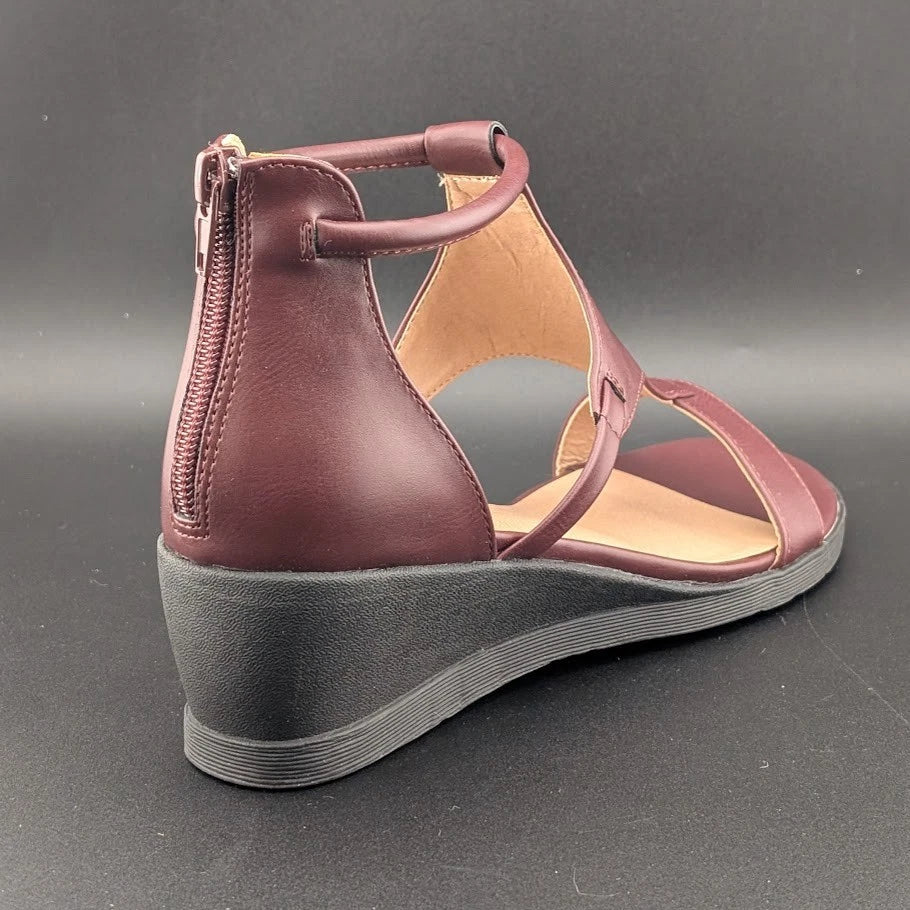 JOURNEE COLLECTION Size 6.5 TRAYLE Women's Wedge Heeled Sandals Ankle Strap SoleComfort.shoes