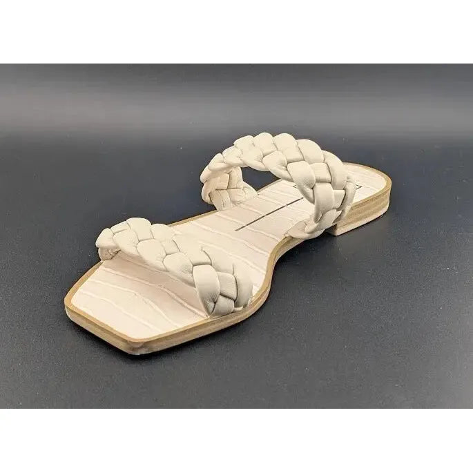 Dolce Vita Womens Size 8 Indy Champagne Nude Leather Braided Straps Flat Sandals Dolce Vita