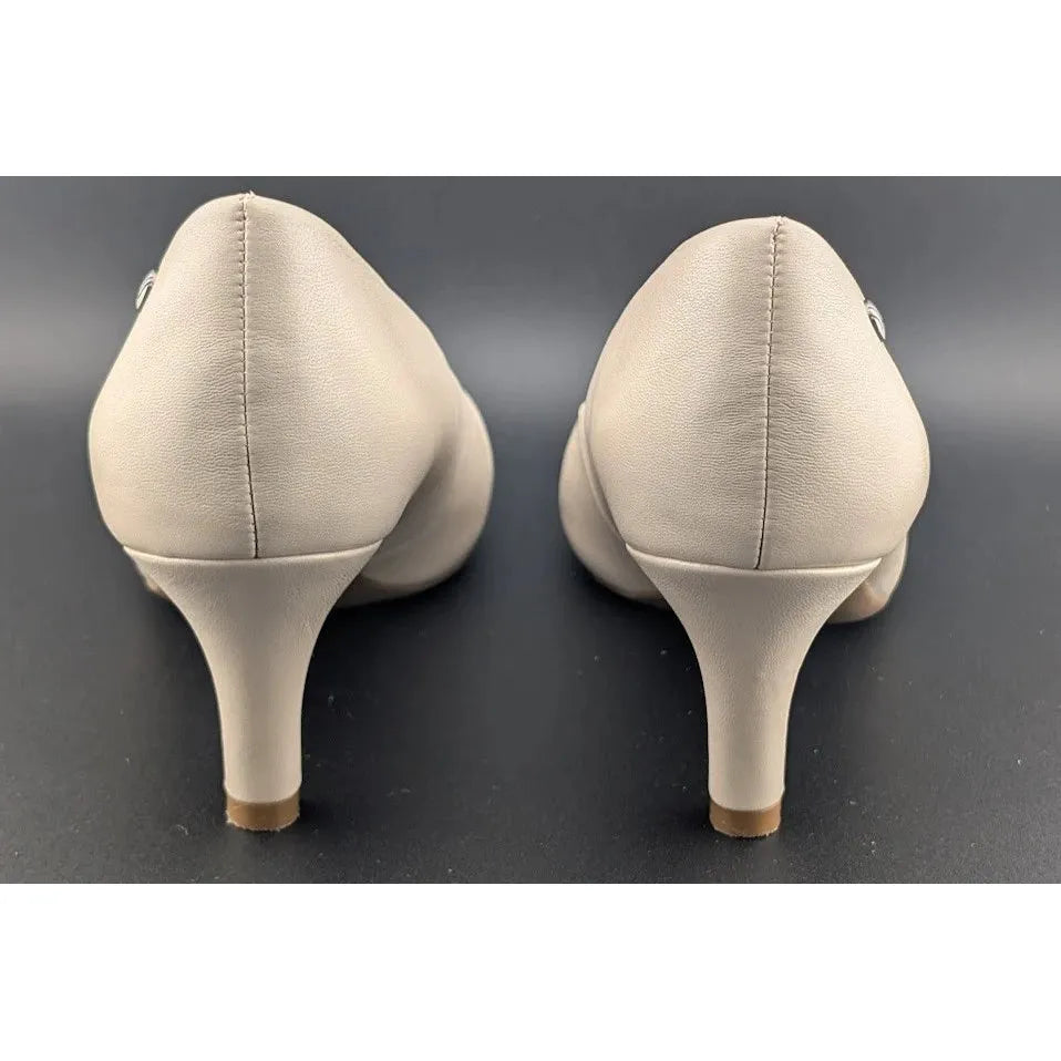 Life Stride 9.5M Parigi Bone Pumps 2.5" Heels Classic Comfortable Dress Shoes SoleComfort.shoes