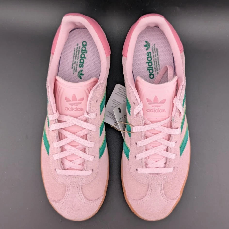 NEW Adidas Gazelle J Youth Size 5/Women's Size 6.5 Clear Pink Court Green JP7128 SoleComfort.shoes