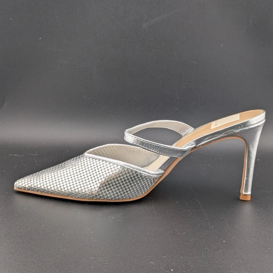 New Women's 8.5 Dolce Vita Kanika Silver Dot Leather Pointed Toe Pump NWOB SoleComfort.shoes