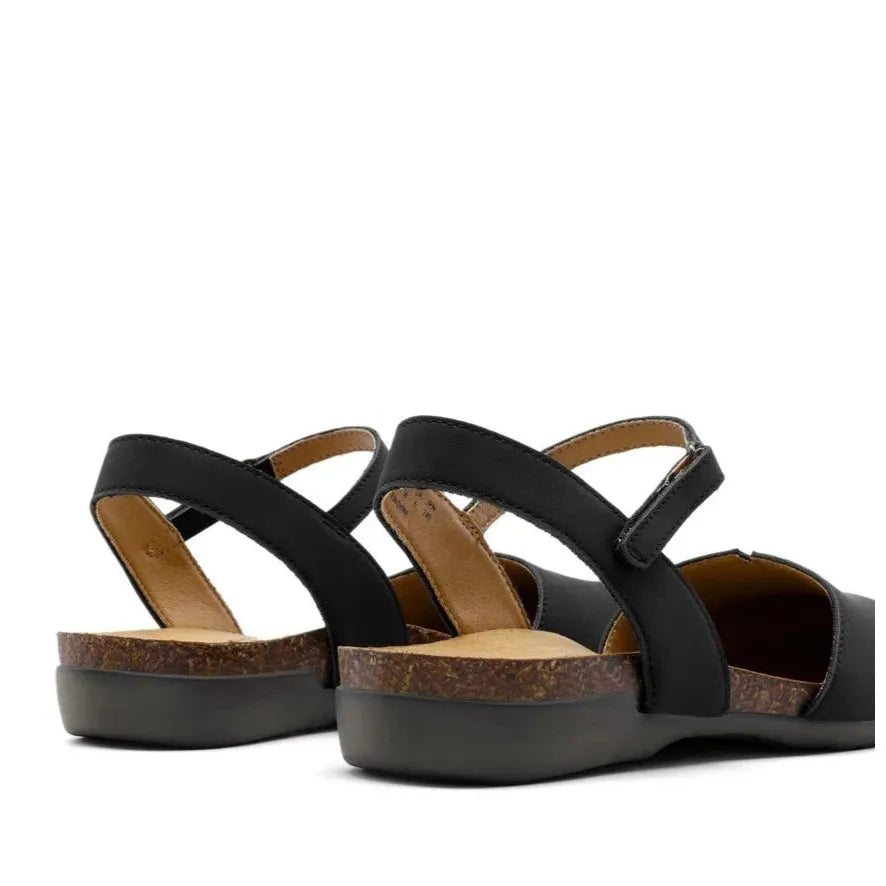 Women Close Toe Sandals Arch Support Comfortable Cork Footbed Flat Sandals SoleComfort.shoes
