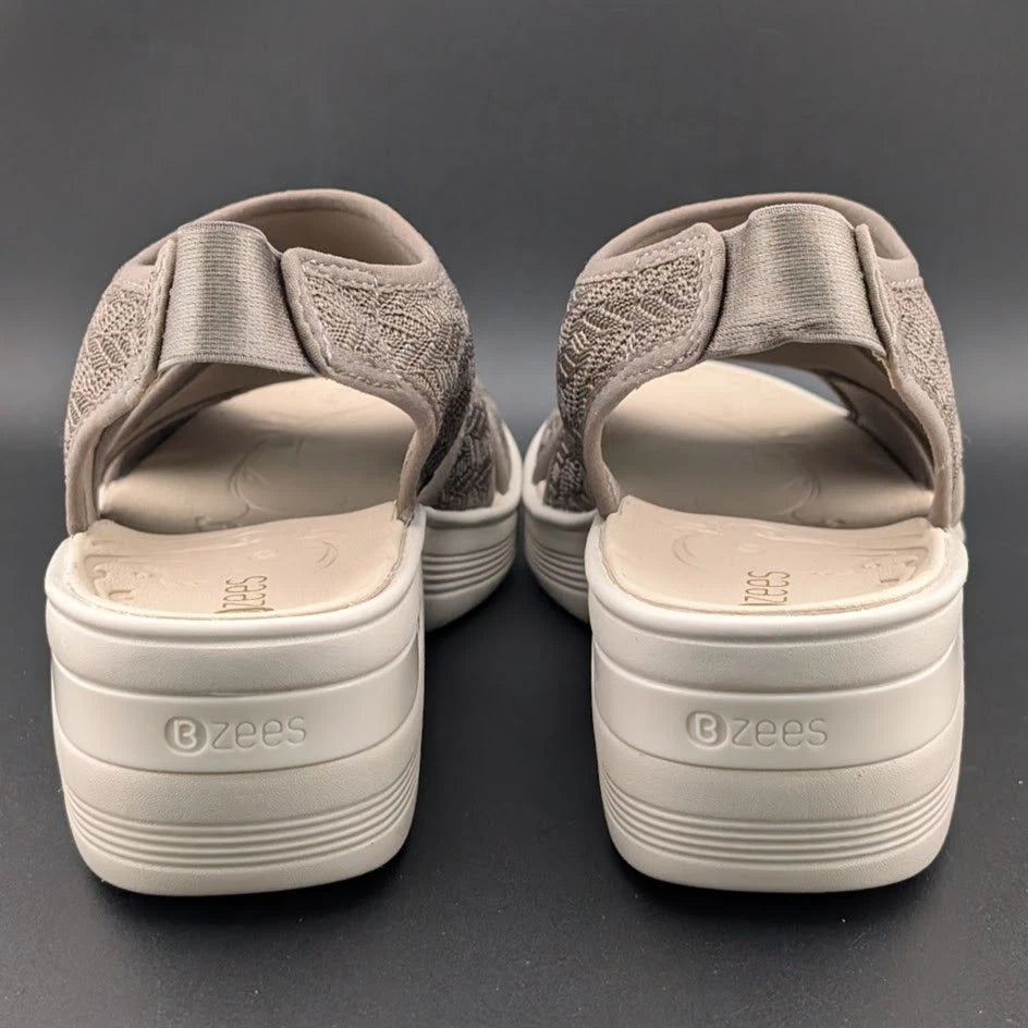 Bzees Size 11M Daytona Morel -Machine Washable Wedge Sandals Shoes Slides NIB SoleComfort.shoes