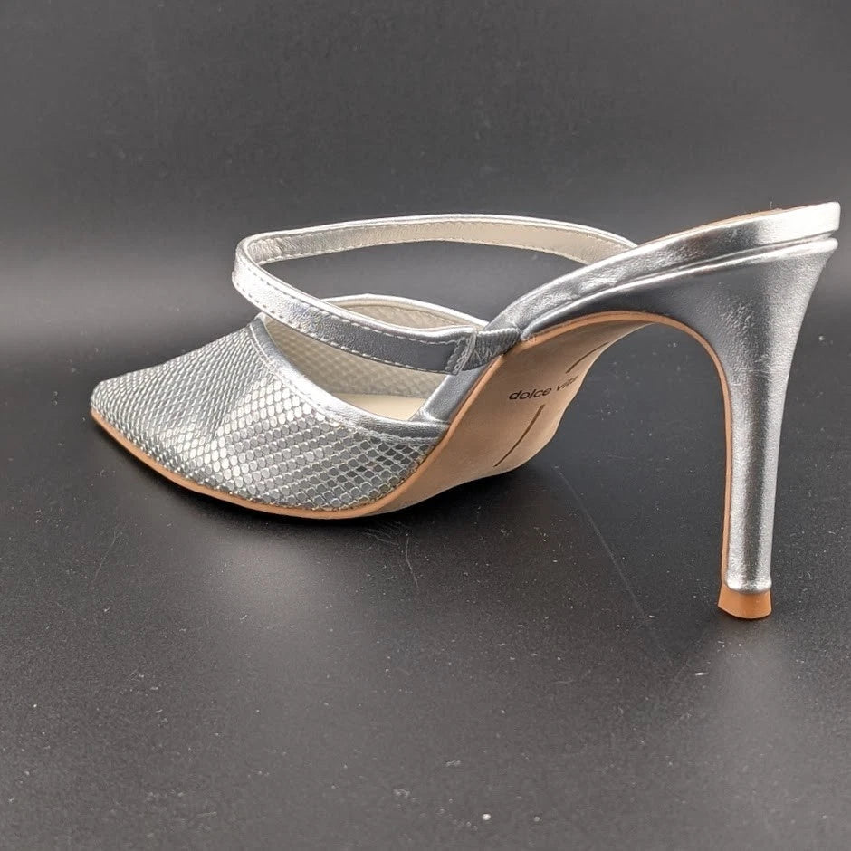 New Women's 8.5 Dolce Vita Kanika Silver Dot Leather Pointed Toe Pump NWOB SoleComfort.shoes
