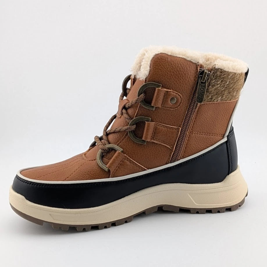 totes Women's Sade Sneaker Boots Waterproof All Weather Winter Boot Chestnut Blk SoleComfort.shoes