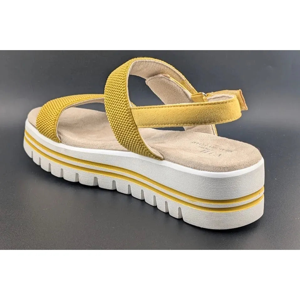 VJH Comfort Women's Size 10 Yellow Strappy Casual Platform Sandals -Memory Foam SoleComfort.shoes