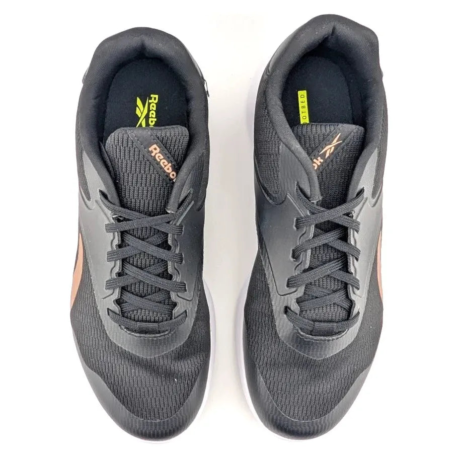 Reebok Stridium Women's Size 7 Black Golden Bronze Athletic Walking Shoe SoleComfort.shoes