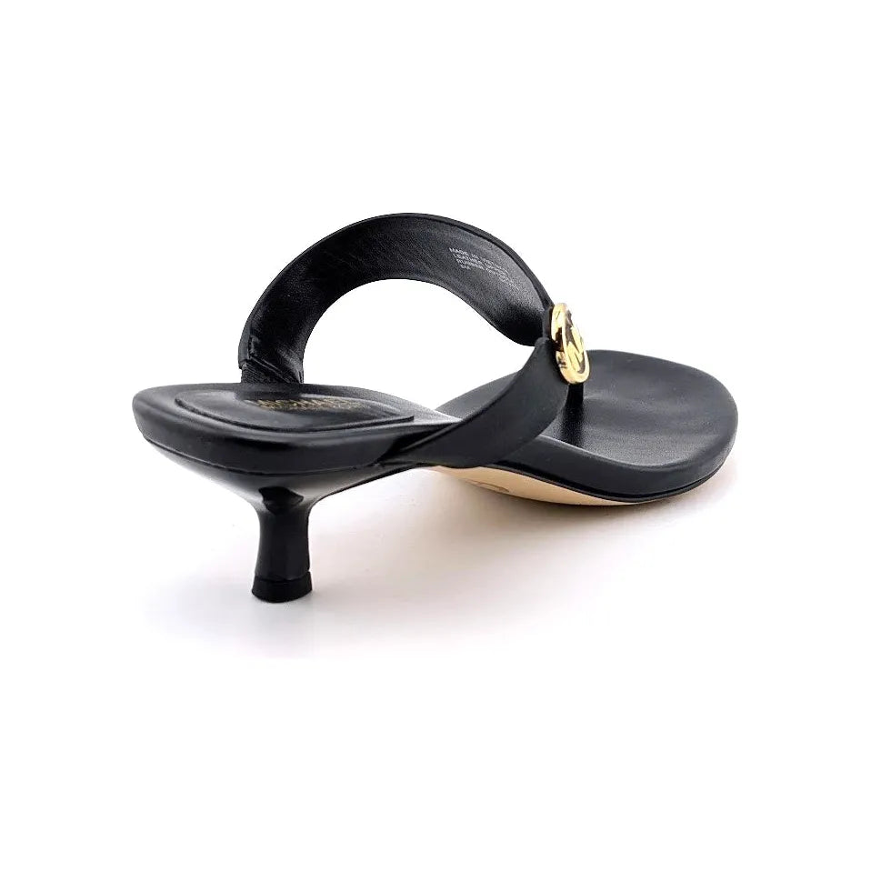 Michael Kors Women's Size 6M Lucinda Kitten Heel Slide Sandal, Black SoleComfort.shoes