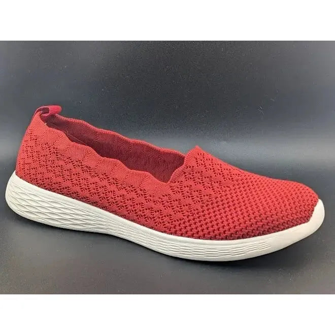Womens Size 11 Scalloped Slip-on Knit Casual Ballet Flat Walking Sneaker EU 42.5 - SoleComfort.shoes