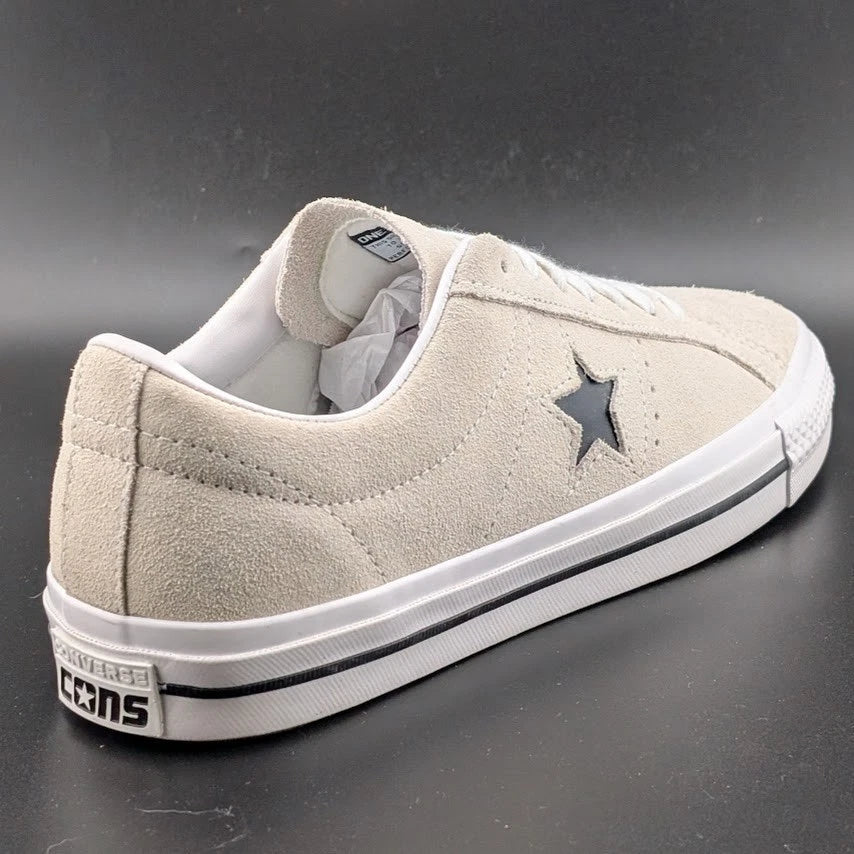 Converse Men's Size 10 One Star Pro Suede Low Top Shoe Egret-White-Black 172950C SoleComfort.shoes