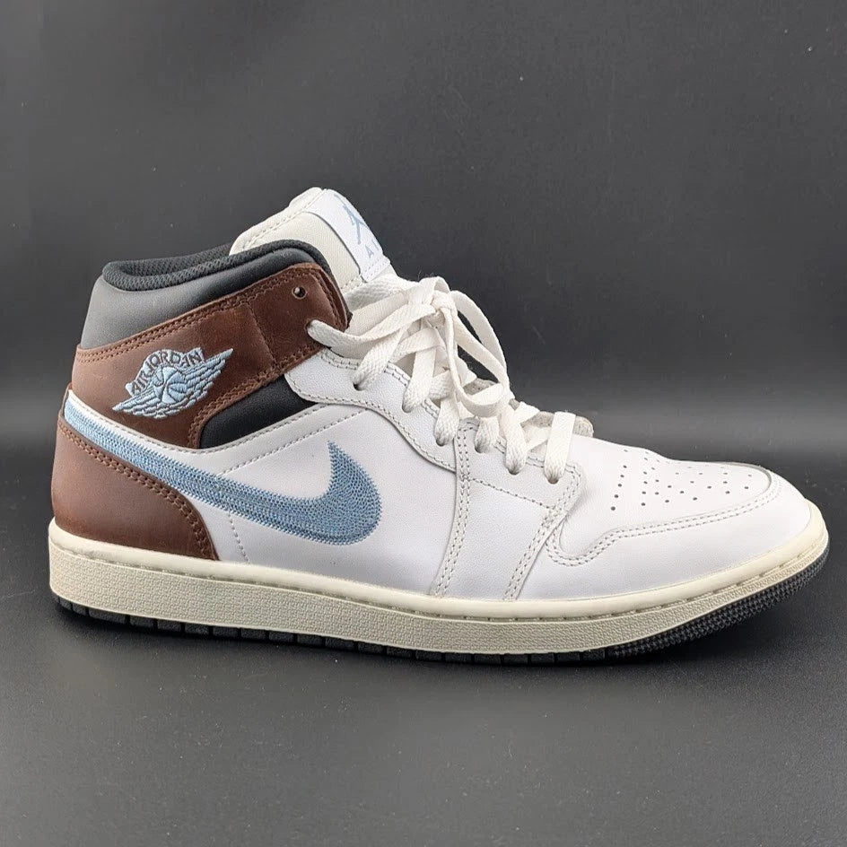 Jordan 1 Retro SE Mid Size 9.5 -Brown Blue Grey FQ7831-142 Sample Shoe SoleComfort.shoes