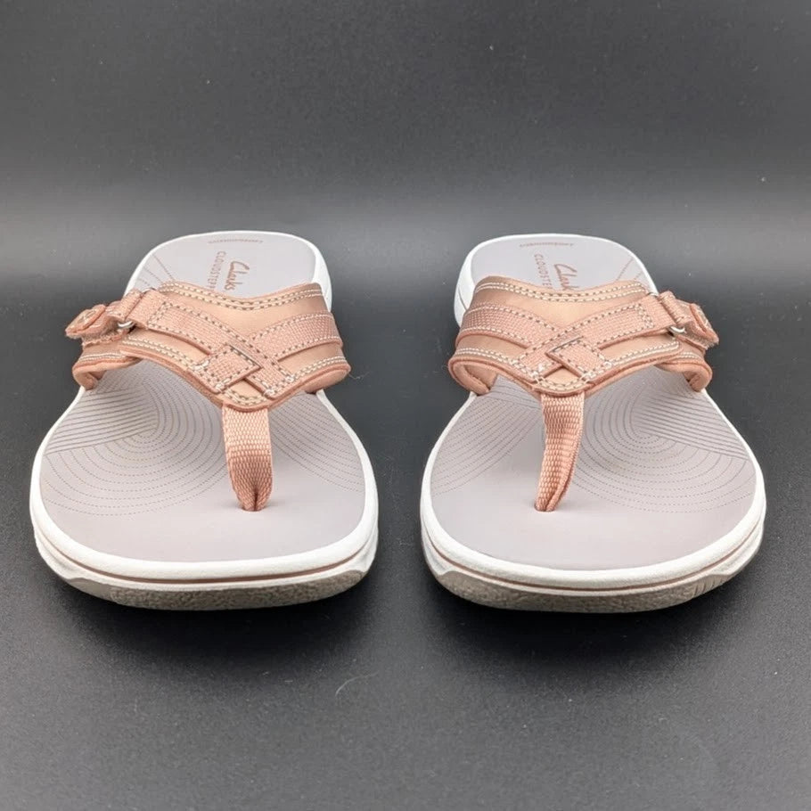 Clarks Women's 11M Breeze Sea Lightweight Flip-Flops NEW Rose Gold NIB SoleComfort.shoes