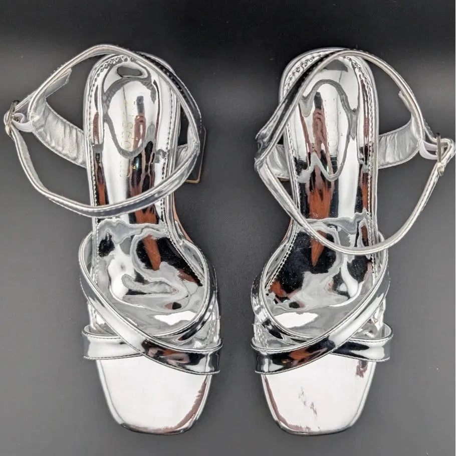 NEW Women's 5-in Platform Cross Strap Sandal Size 8.5 Chunky Heel Open SquareToe SoleComfort.shoes