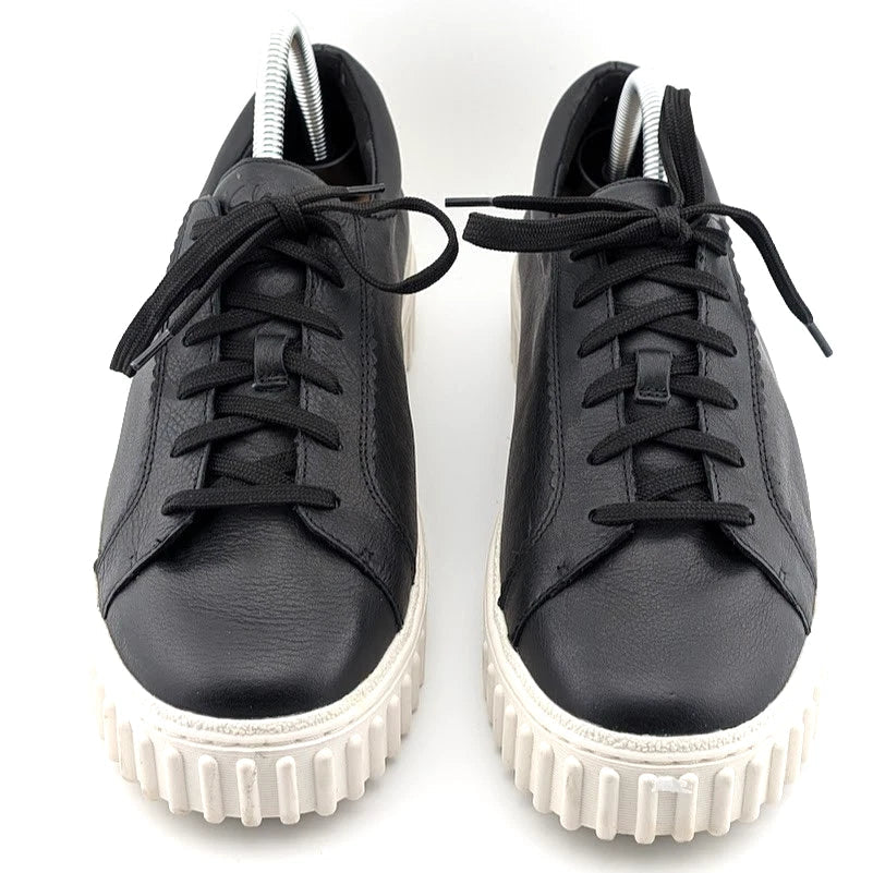 Clarks Women's Size 10W Mayhill Platform Walking Shoe in Black Leather Clarks
