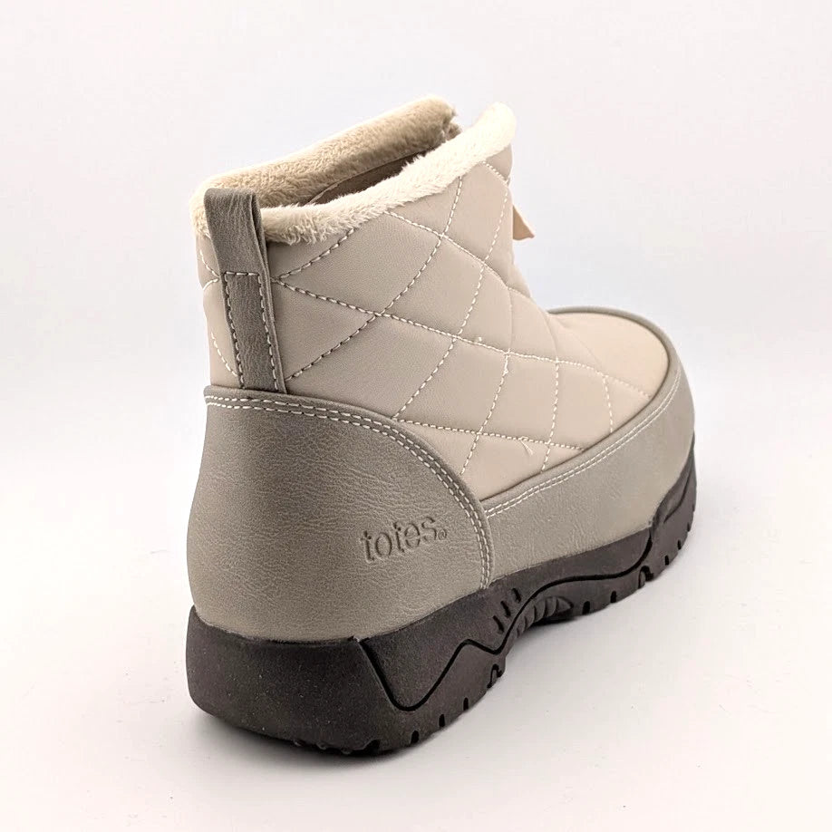 Totes Superior Womens Winter Boots Black or Taupe Waterproof Faux Fur Lined Snow SoleComfort.shoes