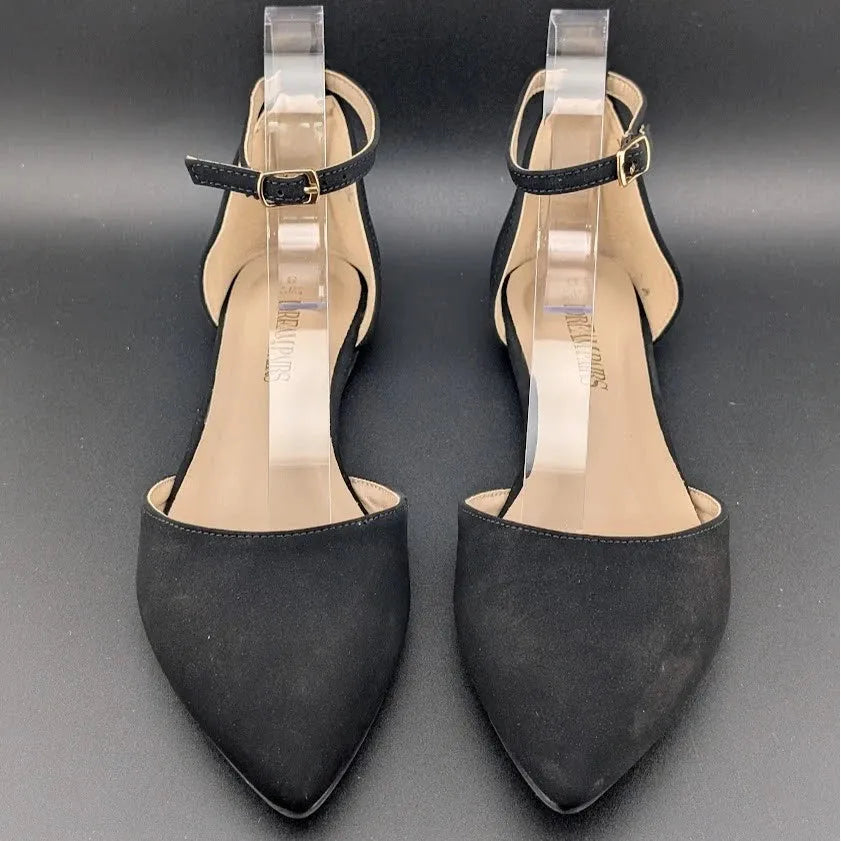 Women Size 8 D'Orsay Dress Flat Ankle Strap Wedge Pump Toe Ankle Strap SoleComfort.shoes