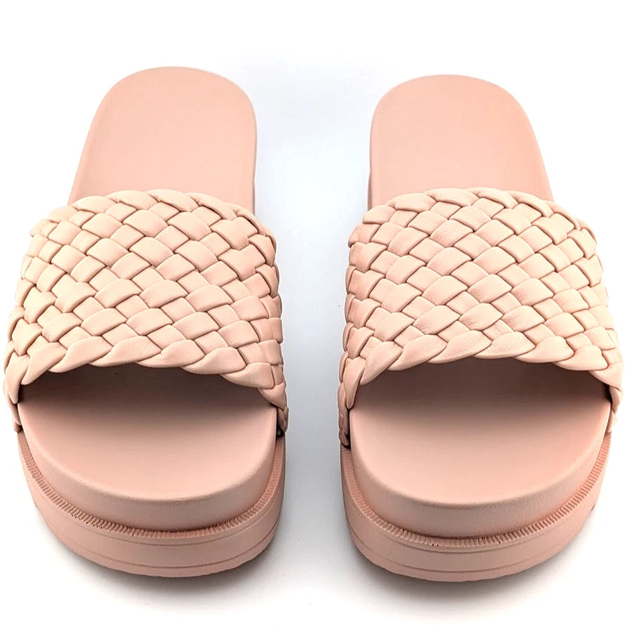 Women's Lucky Step Size 9 Open Toe Braided Slide Wedge Platform Sandals Slipper SoleComfort.shoes