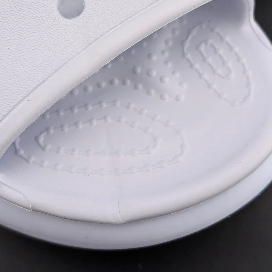 Crocs Size 7 (Wmn)/5 (Men)-Platform Mega Crush Sandals-White / Blue Chunky Comfort Crocs