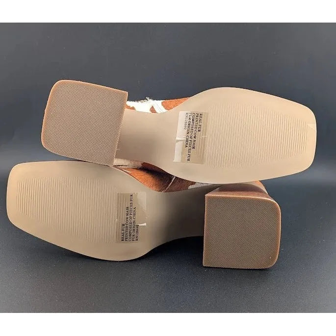 NEW Steve Madden Size 10 Nara-C Real Calf Hair-Mid Calf Chunky Heel Boots Shoes Steve Madden