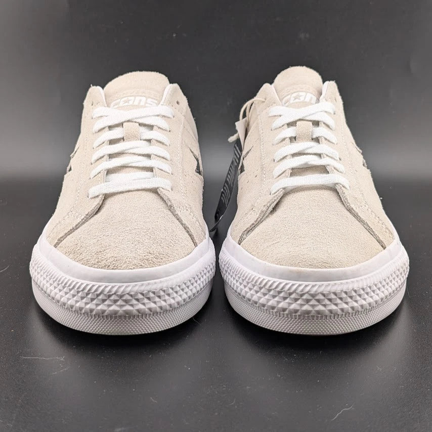 Converse Men's Size 10 One Star Pro Suede Low Top Shoe Egret-White-Black 172950C SoleComfort.shoes