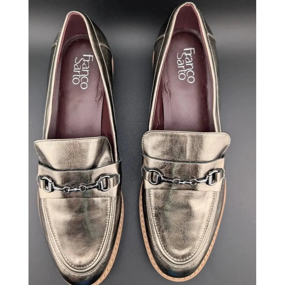 Franco Sarto Colette Loafers Women's 10M Pewter Metallic A22 SoleComfort.shoes