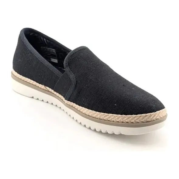 SKECHERS WOMEN'S Size 7 FLEXPADRILLE LO BALLET FLAT BLACK Espadrille 114020 Skechers