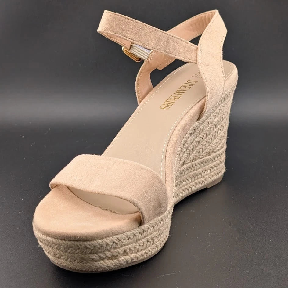 Dream Pairs Size 11 Women Espadrille Wedge Sandals Ankle Strap w/ Bkl Closed Toe SoleComfort.shoes