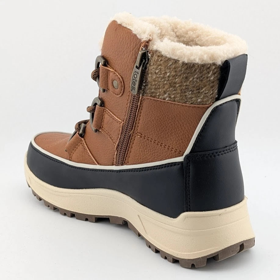 totes Women's Sade Sneaker Boots Waterproof All Weather Winter Boot Chestnut Blk SoleComfort.shoes