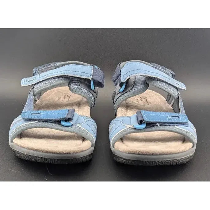 Earth Origins Sindy 3 Sandals Womens Size 7 Blue Hook & Loop Closure Comfort Bed - SoleComfort.shoes