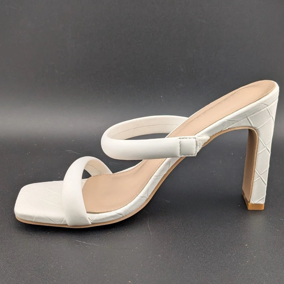 Women's Size 5.5 Two Strap Open Toe Low Block Chunky Heels Sandals Dress Pumps SoleComfort.shoes