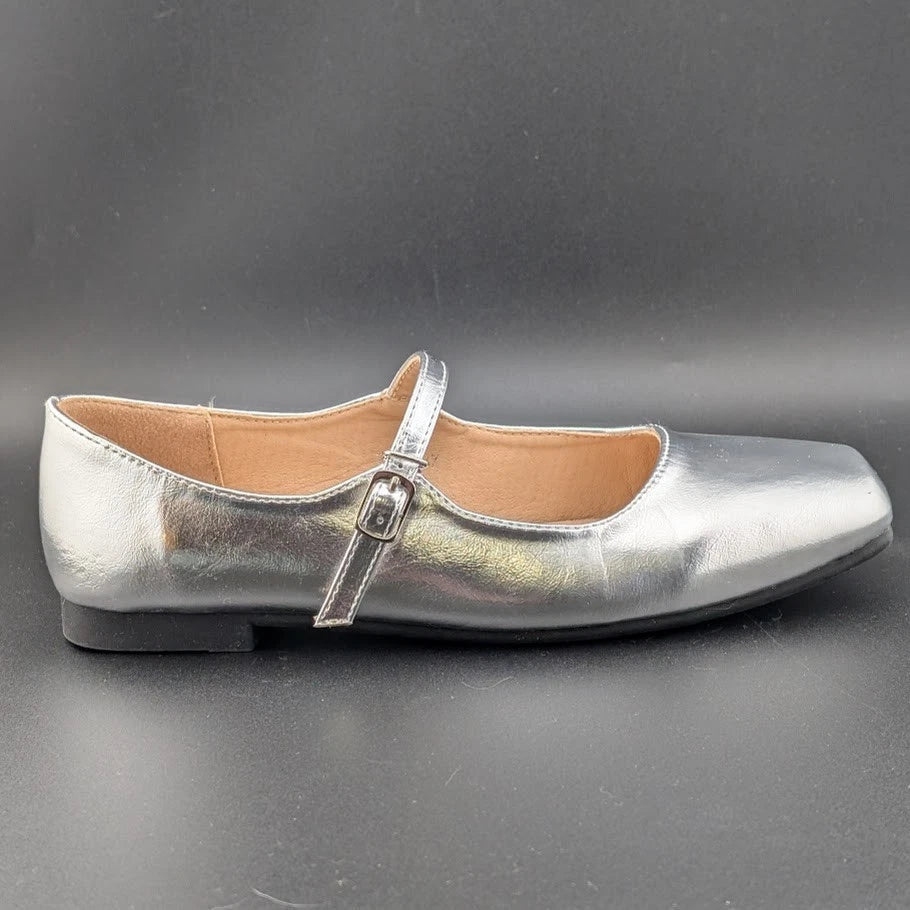 Women's Sz 6 Mary Jane Ballet Flat Heel Ankle Strap Square Toe Pumps Sweet Shoes SoleComfort.shoes