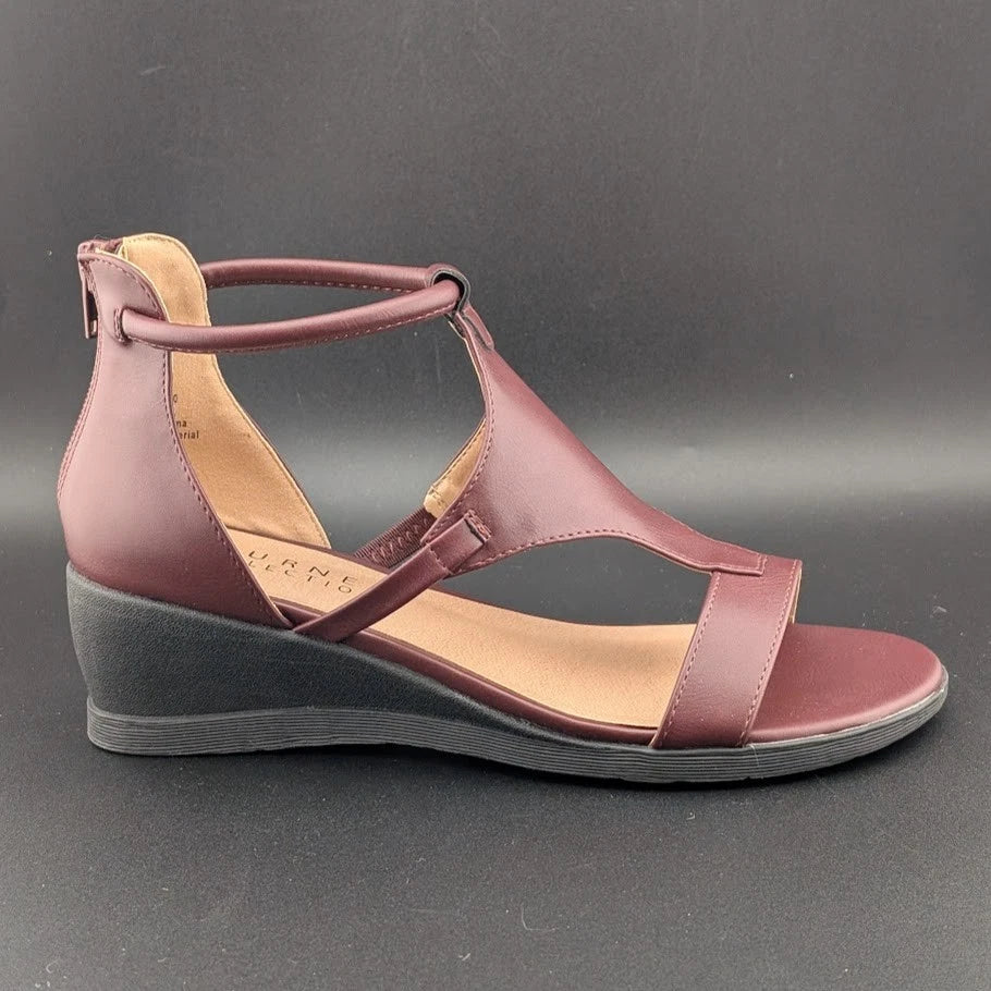 JOURNEE COLLECTION Size 6.5 TRAYLE Women's Wedge Heeled Sandals Ankle Strap SoleComfort.shoes