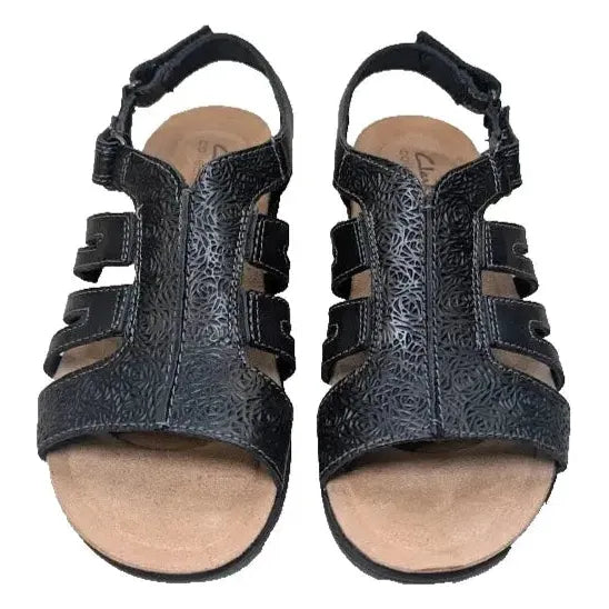 Women's Size 7.5M Clarks April Belle Sandal | 77018 | Leather Upper / Footbed Clarks