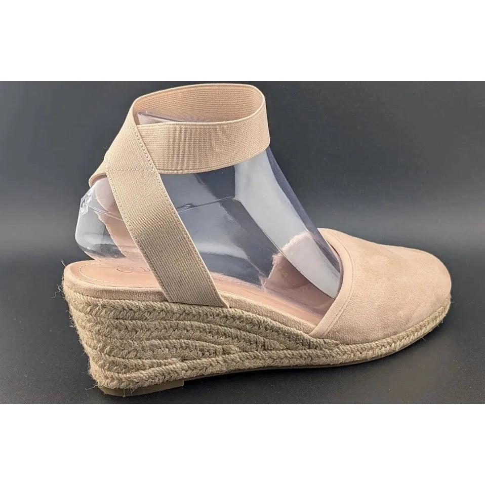 Dream Pairs Size 8 Women Espadrille Wedge Sandals Elastic Ankle Strap Closed Toe SoleComfort.shoes