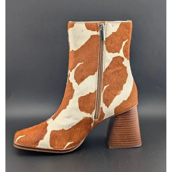 NEW Steve Madden Size 10 Nara-C Real Calf Hair-Mid Calf Chunky Heel Boots Shoes Steve Madden