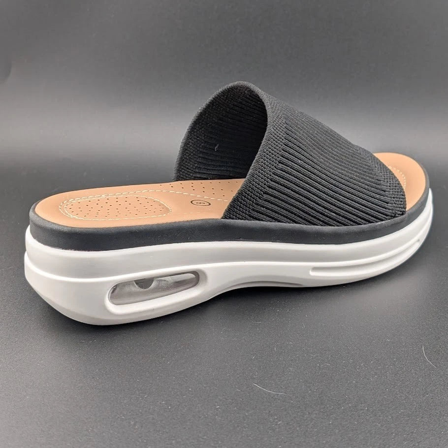 mysoft Women's Size 8 Walking Sandals Air Cushion Elastic Band Platform Shoes SoleComfort.shoes