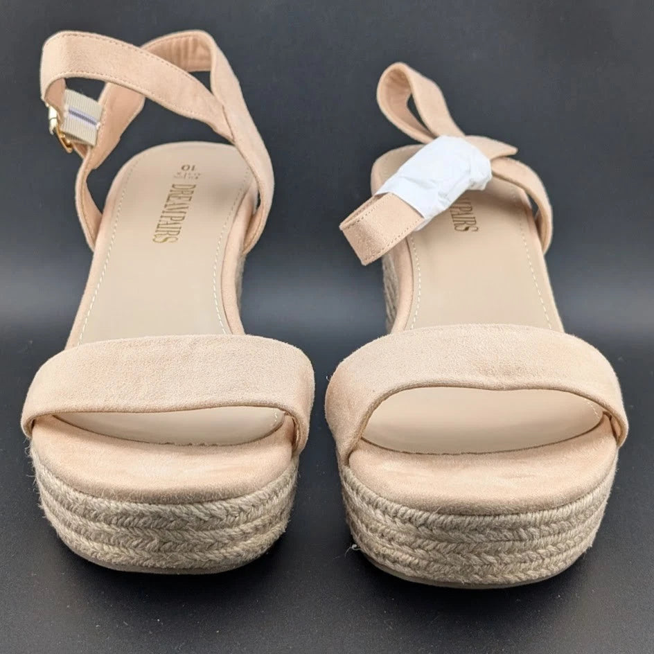 Dream Pairs Size 11 Women Espadrille Wedge Sandals Ankle Strap w/ Bkl Closed Toe SoleComfort.shoes