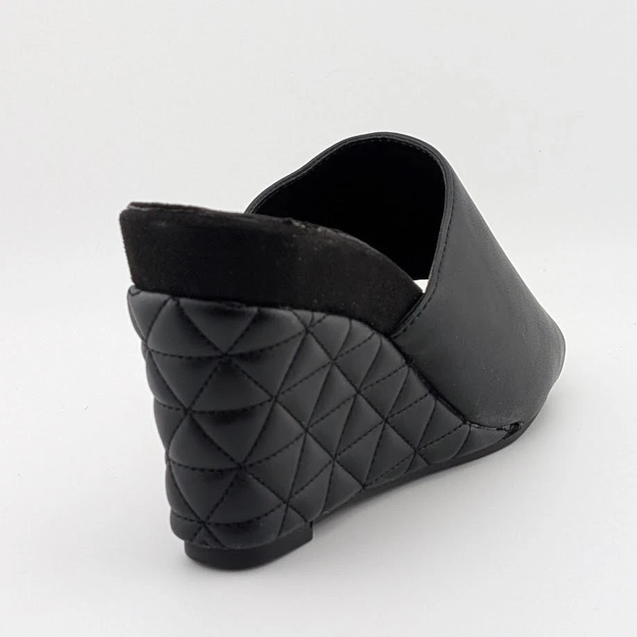 Aerosoles Women's Size 7 Wide Pierce Quilted Wedge Sandal Comfort Black Aerosoles