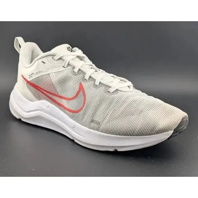 NIKE Mens Size 8 Downshifter 12 | White/Red Athletic Running Shoes - SoleComfort.shoes