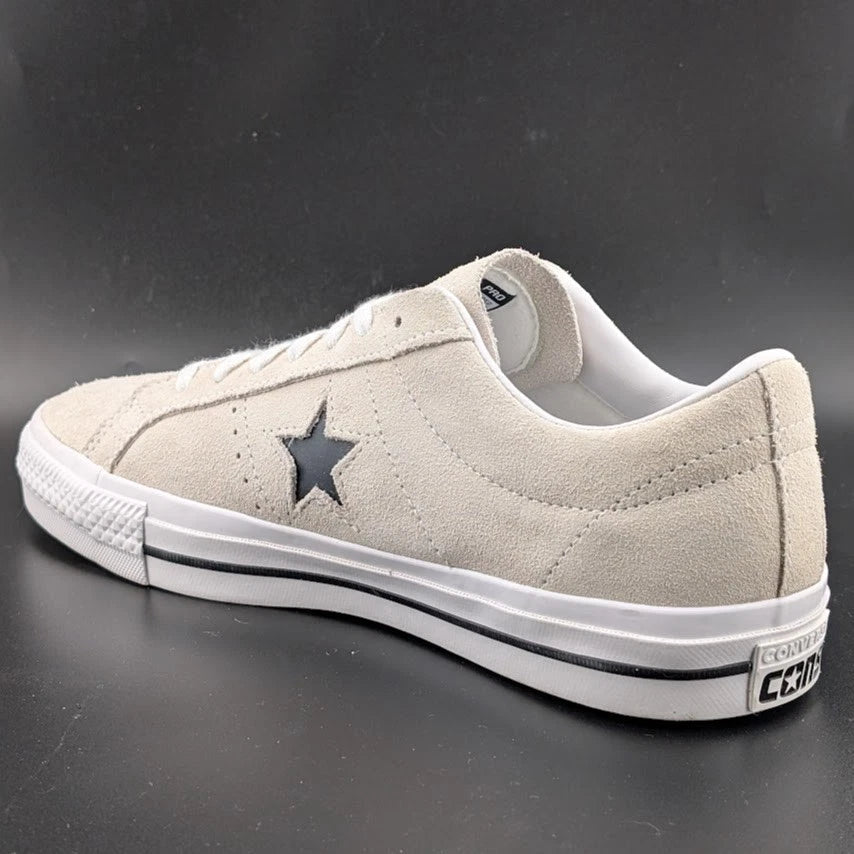 Converse Men's Size 10 One Star Pro Suede Low Top Shoe Egret-White-Black 172950C SoleComfort.shoes