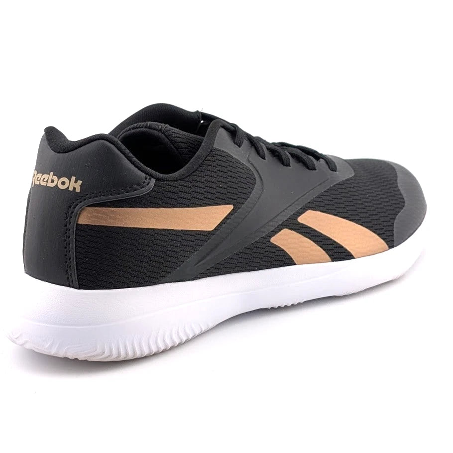Reebok Stridium Women's Size 7 Black Golden Bronze Athletic Walking Shoe SoleComfort.shoes