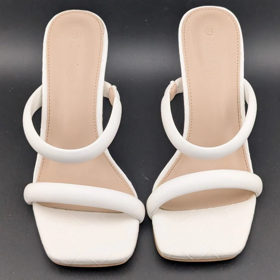 Women's Size 5.5 Two Strap Open Toe Low Block Chunky Heels Sandals Dress Pumps SoleComfort.shoes